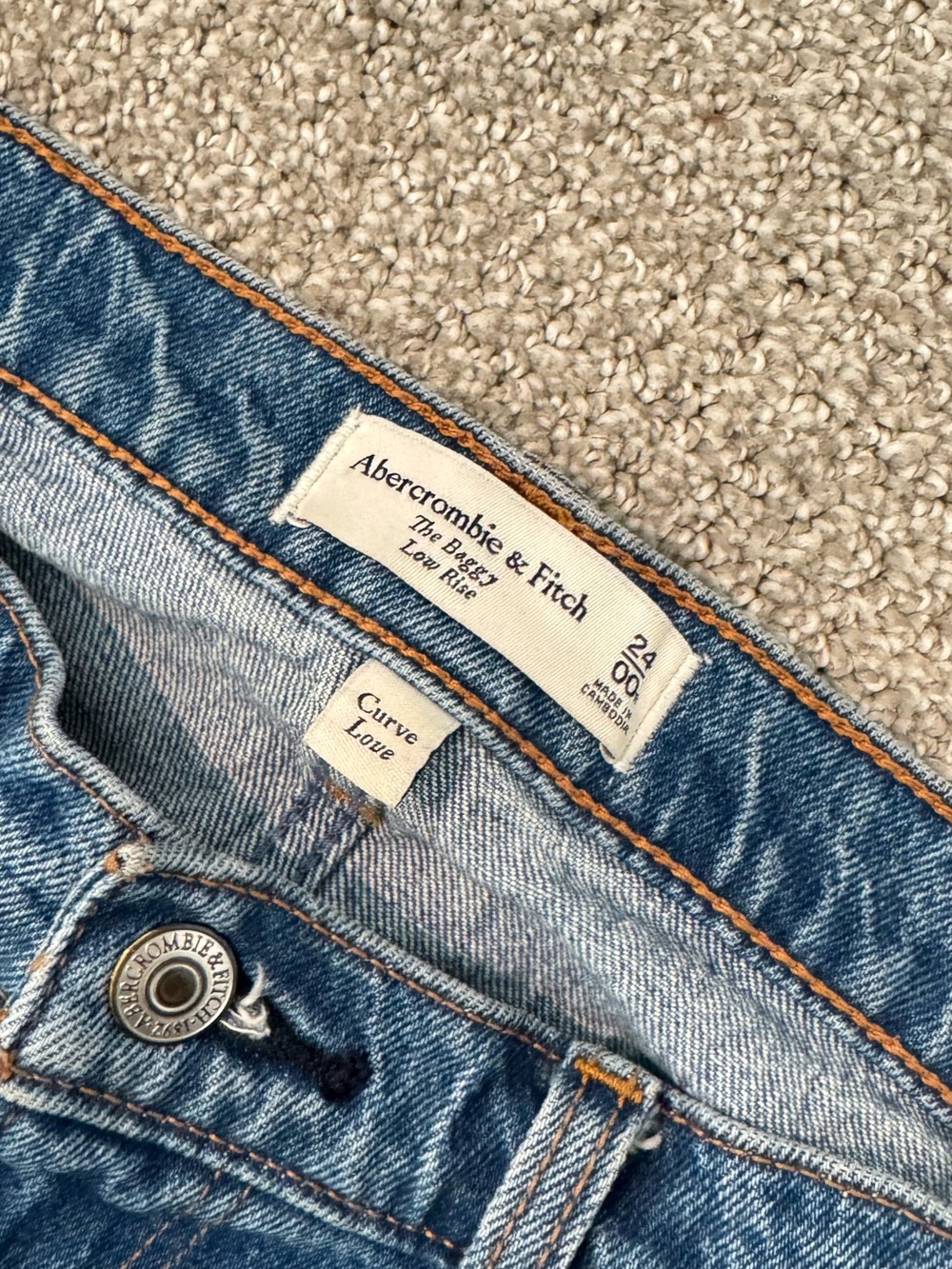 Abercrombie Baggy 24 short Lowrise Women's Dark Blue Jeans - Picture 2 of 6